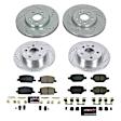 2018 Buick Encore - Front and Rear Brake Disc and Pad Kit, Cross-drilled and Slotted, 5 Lugs, 268 mm, Carbon Fiber Ceramic, 1.4L 4Cyl, Z23 Evolution Sport Series