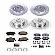 K8508 Front and Rear Brake Disc and Pad Kit, Silver zinc-plated, Cross-drilled and Slotted, 5 Lugs, 262 mm, Carbon Fiber Ceramic, Z23 Evolution Sport Series
