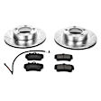 K850 Front Brake Disc and Pad Kit, Silver zinc-plated, Cross-drilled and Slotted, 5 Lugs, 297.7 mm, Carbon Fiber Ceramic, Z23 Evolution Sport Series