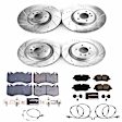 2025 Land Rover Discovery - Front and Rear Brake Disc and Pad Kit, Cross-drilled and Slotted, 5 Lugs, 365 mm, Carbon Fiber Ceramic, 3.0L 6Cyl, Z23 Evolution Sport Series