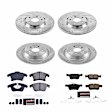 K8534 Front and Rear Brake Disc and Pad Kit, Silver zinc-plated, Cross-drilled and Slotted, 5 Lugs, 315.8 mm, Carbon Fiber Ceramic, Z23 Evolution Sport Series