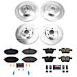 K8546 Front and Rear Brake Disc and Pad Kit, Cross-drilled and Slotted, 5 Lugs, 330 mm and 300 mm, Carbon Fiber Ceramic, Z23 Evolution Sport Series