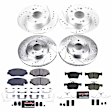 K8620 Front and Rear Brake Disc and Pad Kit, Cross-drilled and Slotted 5 Lugs 259.8 mm Carbon Fiber Ceramic Z23 Evolution Sport Series