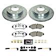 K8655-36 Rear Brake Disc and Pad Kit, Silver zinc-plated, Cross-drilled and Slotted, 6 Lugs, 298 mm, Carbon Fiber Ceramic, Z36 Extreme Truck And Tow