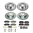 2021 Mercedes Benz Sprinter 2500 - Front and Rear Brake Disc and Pad Kit, Cross-drilled and Slotted, 6 Lugs, 298 mm, Carbon Fiber Ceramic, With Electronic Parking Brake, Z23 Evolution Sport Series