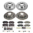 2022 Mercedes Benz Sprinter 2500 - Front and Rear Brake Disc and Pad Kit, Cross-drilled and Slotted, 6 Lugs, 298 mm, Carbon Fiber Ceramic, with Manual Parking Brake, Z23 Evolution Sport Series