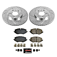 K8671 Front Brake Disc and Pad Kit, Cross-drilled and Slotted, 5 Lugs, 300 mm, Carbon Fiber Ceramic, Z23 Evolution Sport Series