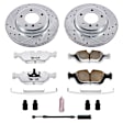 K867-26 Front Brake Disc and Pad Kit, Silver zinc-plated, Cross-drilled and Slotted, 5 Lugs, 300 mm, Carbon Fiber Ceramic, Z26 Street Warrior Carbon-Fiber Ceramic Series