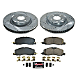 K8672 Front Brake Disc and Pad Kit, Cross-drilled and Slotted, 5 Lugs, 345 mm, Carbon Fiber Ceramic, Z23 Evolution Sport Series