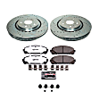 K8705-36 Front Brake Disc and Pad Kit, Silver zinc-plated, Cross-drilled and Slotted, 5 Lugs, 327.9 mm, Carbon Fiber Ceramic, Z36 Extreme Truck And Tow