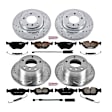 2002 BMW Z3 - Front and Rear Brake Disc and Pad Kit, Silver zinc-plated, Cross-drilled and Slotted, 5 Lugs, 272 mm, Carbon Fiber Ceramic, 3.0L 6Cyl, Z23 Evolution Sport Series