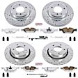 4-Wheel Set Power Stop&reg; K871-26 Front and Rear Z26 Muscle Carbon-Fiber Ceramic Brake Pad and Drilled & Slotted Rotor Kit