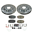 K8749 Front Brake Disc and Pad Kit, Cross-drilled and Slotted 5 Lugs 280 mm Carbon Fiber Ceramic Z23 Evolution Sport Series