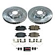 2021 Nissan Rogue - Front Brake Disc and Pad Kit, Silver zinc-plated, Cross-drilled and Slotted, 5 Lugs, 295.7 mm, Carbon Fiber Ceramic, 1.5L 3Cyl, Z23 Evolution Sport Series