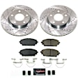 K8756 Front Brake Disc and Pad Kit, Cross-drilled and Slotted 5 Lugs 279.8 mm Carbon Fiber Ceramic Z23 Evolution Sport Series