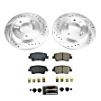 2021 Hyundai Elantra - Rear Brake Disc and Pad Kit, Cross-drilled and Slotted, 5 Lugs, 262.2 mm, Carbon Fiber Ceramic, with Manual Parking Brake, 2.0L 4Cyl, Z23 Evolution Sport Series
