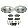 K8772 Rear Brake Disc and Pad Kit, Silver zinc-plated, Cross-drilled and Slotted, 5 Lugs, 283.9 mm, Carbon Fiber Ceramic, Z23 Evolution Sport Series