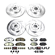 K8794-36 Front and Rear Brake Disc and Pad Kit, Cross-drilled and Slotted, 6 Lugs, 321.2 mm, Carbon Fiber Ceramic, Z36 Extreme Truck And Tow