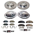 K8797 Front and Rear Brake Disc and Pad Kit, Cross-drilled and Slotted, 6 Lugs, 325.2 mm, Carbon Fiber Ceramic, Z23 Evolution Sport Series