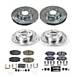 K8810 Front and Rear Brake Disc and Pad Kit, Cross-drilled and Slotted 5 Lugs 262 mm Carbon Fiber Ceramic Z23 Evolution Sport Series