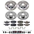 K8813 Front and Rear Brake Disc and Pad Kit, Cross-drilled and Slotted 5 Lugs 264.5 mm Carbon Fiber Ceramic Z23 Evolution Sport Series