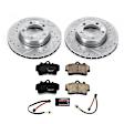 K8822 Front Brake Disc and Pad Kit, Cross-drilled and Slotted, 5 Lugs, 318 mm, Carbon Fiber Ceramic, Z23 Evolution Sport Series