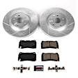 K8825 Front Brake Disc and Pad Kit, Cross-drilled and Slotted, 5 Lugs, 345 mm, Carbon Fiber Ceramic, Z23 Evolution Sport Series