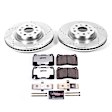 K8836-26 Front Brake Disc and Pad Kit, Cross-drilled and Slotted, 5 Lugs, 345 mm, Carbon Fiber Ceramic, Z26 Street Warrior Carbon-Fiber Ceramic Series