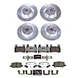 K8858-26 Front and Rear Brake Disc and Pad Kit, Cross-drilled and Slotted, 5 Lugs, 355 mm, Carbon Fiber Ceramic, Z26 Street Warrior Carbon-Fiber Ceramic Series