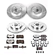 K8885-26 Front and Rear Brake Disc and Pad Kit, Cross-drilled and Slotted, 5 Lugs, 315.2 mm, Carbon Fiber Ceramic, Z26 Street Warrior Carbon-Fiber Ceramic Series