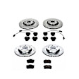 4-Wheel Set Power Stop&reg; K888 Front and Rear Z23 Daily Carbon-Fiber Ceramic Brake Pad and Drilled & Slotted Rotor Kit