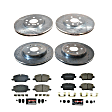 K8898 Front and Rear Brake Disc and Pad Kit, Cross-drilled and Slotted 5 Lugs 321 mm and 315 mm Carbon Fiber Ceramic Z23 Evolution Sport Series