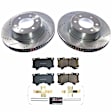 K8932 Front Brake Disc and Pad Kit, Cross-drilled and Slotted 6 Lugs Carbon Fiber Ceramic Z23 Evolution Sport Series
