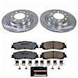 K8938-36 Rear Brake Disc and Pad Kit, Cross-drilled and Slotted, Carbon Fiber Ceramic