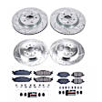 K8971 Front and Rear Brake Disc and Pad Kit, Cross-drilled and Slotted, 5 Lugs, 325 mm, Carbon Fiber Ceramic, Z23 Evolution Sport Series