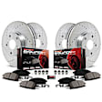K8971 Front and Rear Brake Disc and Pad Kit, Cross-drilled and Slotted, 5 Lugs, 325 mm, Carbon Fiber Ceramic, Z23 Evolution Sport Series