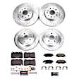 K8973 Front and Rear Brake Disc and Pad Kit, Cross-drilled and Slotted, 5 Lugs, 315 mm, Carbon Fiber Ceramic, Z23 Evolution Sport Series