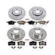 4-Wheel Set Power Stop&reg; K899 Front and Rear Z23 Daily Carbon-Fiber Ceramic Brake Pad and Drilled & Slotted Rotor Kit