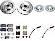 K9094 Front and Rear Brake Disc and Pad Kit, Cross-drilled and Slotted, 5 Lugs, 300 mm, Carbon Fiber Ceramic