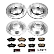 2002 Volvo S40 - Front and Rear Brake Disc and Pad Kit, Cross-drilled and Slotted, 4 Lugs, 260 mm, Carbon Fiber Ceramic, engdesig: B4204T3, 1.9L 4Cyl, Z23 Evolution Sport Series