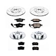 4-Wheel Set Power Stop&reg; K915 Front and Rear Z23 Daily Carbon-Fiber Ceramic Brake Pad and Drilled & Slotted Rotor Kit
