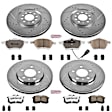 4-Wheel Set Power Stop&reg; K916-26 Front and Rear Z26 Muscle Carbon-Fiber Ceramic Brake Pad and Drilled & Slotted Rotor Kit