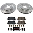 2021 Kia Sorento - Rear Brake Disc and Pad Kit, Cross-drilled and Slotted, 5 Lugs, 325 mm, Carbon Fiber Ceramic, FULL HYBRID EV-GAS (FHEV), 1.6L 4Cyl, Z23 Evolution Sport Series