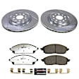 K9266-36 Front Brake Disc and Pad Kit, Cross-drilled and Slotted, 5 Lugs, 389.89 mm, Carbon Fiber Ceramic