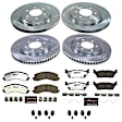 K9267-36 Front and Rear Brake Disc and Pad Kit, Cross-drilled and Slotted, 6 Lugs, 355.85 mm, Carbon Fiber Ceramic