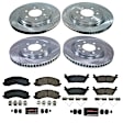 K9267 Front and Rear Brake Disc and Pad Kit, Cross-drilled and Slotted, 6 Lugs, 355.85 mm, Carbon Fiber Ceramic