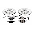 K928 Front Brake Disc and Pad Kit, Silver zinc-plated, Cross-drilled and Slotted, 5 Lugs, 324.8 mm, Carbon Fiber Ceramic, Z23 Evolution Sport Series