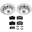 K941 Rear Brake Disc and Pad Kit, Silver zinc-plated, Cross-drilled and Slotted, 5 Lugs, 254.9 mm, Carbon Fiber Ceramic, Z23 Evolution Sport Series