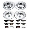 4-Wheel Set Power Stop&reg; K945 Front and Rear Z23 Daily Carbon-Fiber Ceramic Brake Pad and Drilled & Slotted Rotor Kit