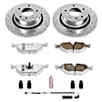 K962-26 Rear Brake Disc and Pad Kit, Silver zinc-plated, Cross-drilled and Slotted, 5 Lugs, 294 mm, Carbon Fiber Ceramic, Z26 Street Warrior Carbon-Fiber Ceramic Series